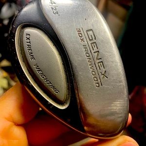 Nickent Genex 3DX Ironwood. 
4 wood in 23 deg